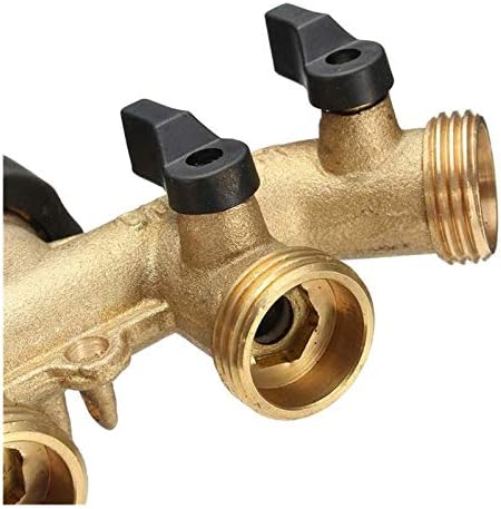 3/4 Inch BSP 4 Way Hose Faucet Manifold Water Segregator Garden Tap Connector Splitter Switcher Control Shut Off Valve - Image 4