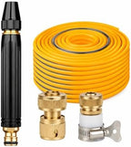 Heavy Duty Metal High Pressure Hose Nozzle, Adjustable Modes Quick Connect Water Spray Gun for Car Wash Garden Outdoor Cleaning Pet cleaning (50 meters, Water gun head + metal connector + hose) by Unknown