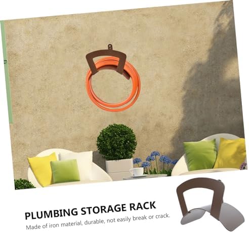 Abaodam Metal Garden Water Hose Holder Rack Wall-Mounted Storage for Outdoor Use Heavy Duty Iron Design Easy Installation Hose Organizer - Image 4