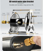 Heavy Duty Metal Water Hose Reel, Wall Mount & Floor Stand Garden Hose Storage Holder Winder, Outdoor Manual Reel with Brass Fitting, Hose Reel Organizer for Car Wash/Yard Watering - Image 4