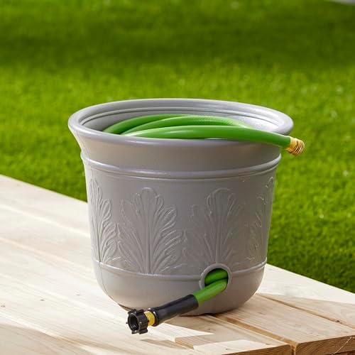 Suncast 2 Pack 300 Foot Heavy Duty 5 Gallon Decorative Plastic Hose Pot for Expandable and Lightweight Hoses, Ideal for Garden, Patio and Backyard Use - Image 5