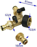 Garden Hose Connection Accessories Brass Female 3/4" 2 Way Tap Water Splitter 5/8" Garden Tap Y Quick Connector Irrigation Valve Hose Pipe Adapter 1pcs - Image 4