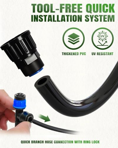 250FT Drip Irrigation System with 1/2" 1/4" Irrigation Tubing and Emitters - Image 4
