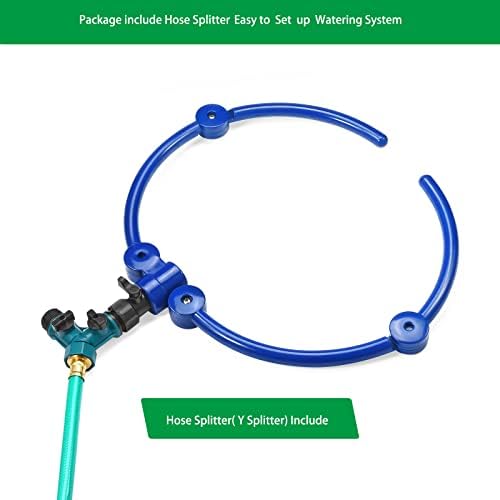 ZZM 360°Tree Water System Tree Watering Ring Circle Sprinkler and Irrigation System Targeted Water with Y Hose Splitter for New Tree Outdoor Plants Raised Garden Beds Shrubs (Small) - Image 3