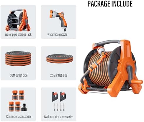 100FT Water Hose with Reel & Holder for Balcony & Patio - Image 3