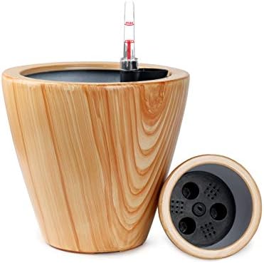 10 in Self-Watering Planters, 10 Inch, 2-Pack, Light Brown - Image 6