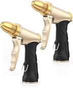Heavy Duty Metal Garden Hose Nozzle, High Pressure with Adjustable Spray Patterns, for Watering Plants, Car Washing, Pet Showering (2 pcs) by Unknown