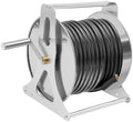 Stainless Steel Hose Reel – Wall/Floor Mounted Garden Hose Reel with with Crank, Stainless Water Hose Reel Retractable for Outdoor Watering, Car Washing & Lawn Care, 164.04ft of 1/2" Hose Capacity by CheriMuMu