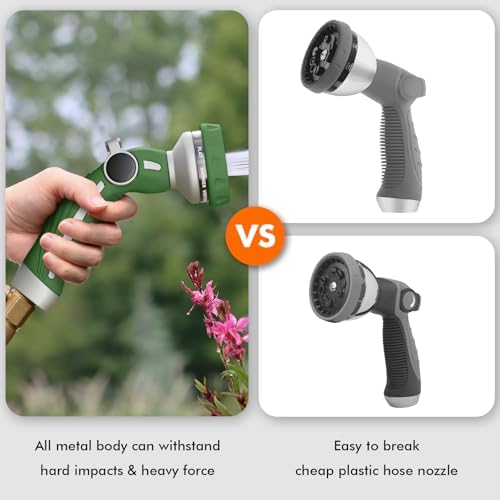 RESTMO Hose Nozzle Heavy Duty, Metal Water Hose Sprayer for Garden - Image 6