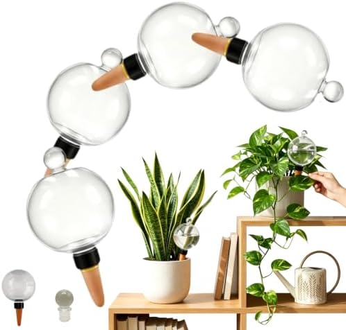 Self Plant Watering Globes, Automatic Waterer with Terracotta Spikes，4PCS L by Unknown