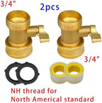 Duty Brass 1-2-4 Way Splitter Garden Hose Hexagonal Connector with Comfortable Grip Shut Off Valves Adapter Water Tap(2pcs 1 Way USA) - Image 2