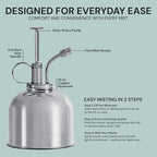 Sustainable Village Watering Can Indoor Plants - Nickel Plant Mister - Stylish and Rust Resistant Watering Cans for Healthy Hydration - Prevents Overwatering - Image 5