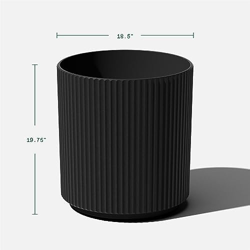 Veradek Mason Series Demi Planter - Large Round Planter for Indoor or Outdoor Patio/Balcony | Made from Plastic & Concrete with Drainage Holes | Modern Décor for Flowers, Trees, Tall Plants - Image 3