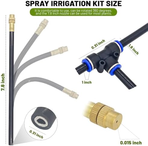 360° Curved Garden Automatic Irrigation System, Omnidirectional Smart Sprinkler System, Adjustable Nozzle, Quick Installation for Lawns, Flower Beds, Greenhouses & Farms (49.2Ft Set (15 Nozzles)) - Image 7