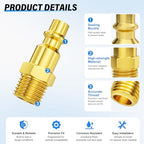 TAILONZ 32Pcs 1/4" MNPT Brass Industrial Air Quick Connect Plug - Image 4