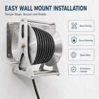Stainless Steel Hose Reel – Wall/Floor Mounted Garden Hose Reel with with Crank, Stainless Water Hose Reel Retractable for Outdoor Watering, Car Washing & Lawn Care, 164.04ft of 1/2" Hose Capacity - Image 3