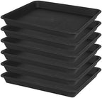 VUWEZ Plant Growing Trays 6 Pack, Plant Tray, 14.5"x11", Heavy Sturdy Plastic Plants Saucer, Seedling Starter Trays, Seed Starter Growing Tray (Black) by VUWEZ