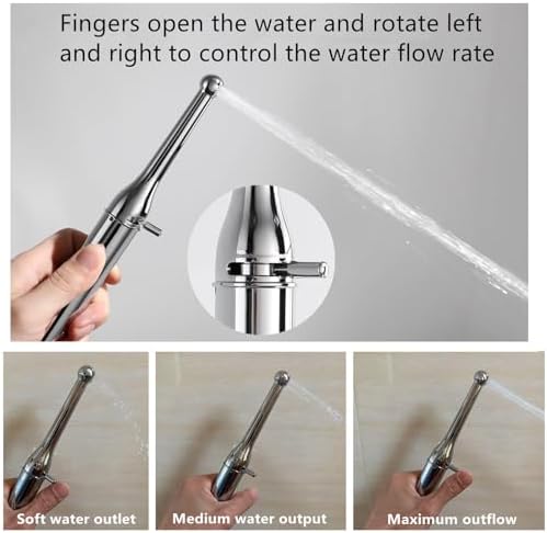 Brass Handheld Bidet Sprayer- Hot and Cold Water Mixer Valve Included，8.5inChrome Toilet Spray Gun,for Baby Cleaning, Female Cleaning and Toilet Sprayer, pet Bathing, Adjustable Water Pressure - Image 5