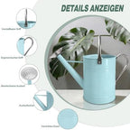 6.5L Light Blue Galvanized Steel Watering Can - Rust-Resistant Rust-Proof Metal Pot with Removable Long Spout & Ergonomic Movable Handle for Indoor Outdoor Plants, Garden Lawn Flowers - Image 3