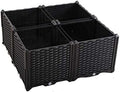 Hershii Square Gardening Raised Bed Kits DIY Plant Growing Container Plastic Vegetables Herbs Flowers Large Deepened Planter Box for Balcony, Patio, Yard - Black - 30.7 X 30.7 X 14.96 Inches by FineLivingStartingwithaHome