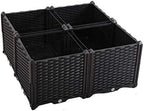 Hershii Square Gardening Raised Bed Kits DIY Plant Growing Container Plastic Vegetables Herbs Flowers Large Deepened Planter Box for Balcony, Patio, Yard - Black - 30.7 X 30.7 X 14.96 Inches by FineLivingStartingwithaHome