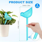 M METERXITY 6-Pack Plant Watering Globes, 9.8 Inch Plastic Bird Shape Self Watering Planter Insert for Indoor/Outdoor Pots, Self Water Devices Decorative Garden Stake [Lake Blue] - Image 3