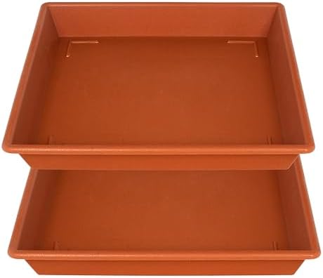 NIMYAU Square Plant Saucer 14 Inch 2 Pack 6 8 10 12 14 16 18 20 Inch, Plant Trays for Pots Heavy Duty Plastic Plant Saucers for Indoors Outdoors, Flower Pot No Holes Plant Drip Trays by NIMYAU