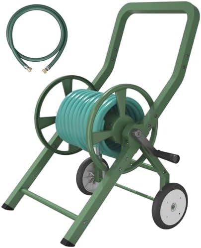 Artigarden Garden Hose Reel Cart with Wheels Outdoor Water Hose Reels Green by Artigarden