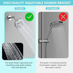 Chrome Shower System with High Pressure 6-Spray Rain Shower Head, 360° Rotatable Anti-Clog Silicone Nozzles, Wall-Mounted Shower Faucet Set, Rustproof ABS for Bathroom Upgrade - Image 5