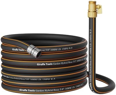 Giraffe Tools Garden Hose 5/8", 50ft with Shut off Valve by GiraffeTools