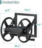 Artigarden Garden Hose Reel Wall Mounted, Outdoor Water Hose Holder Black - Image 2