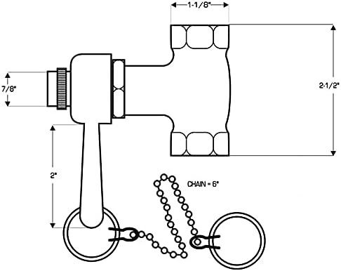 Self-Closing Heavy Duty Shower Valve with Pull Chain, Chrome - Image 4
