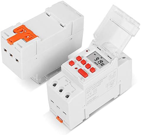 TM919B 30A 7 Days Programmable Timer Switch, Heavy-Duty Digital Weekly Timer with LCD, 16 ON/Off Settings, 35mm DIN Rail Mount, 5000W for Lighting, Water Heater, AC & Industrial Equipment (110V) - Image 7