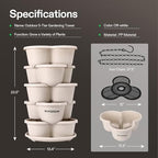 VIVOSUN 5 Tier Vertical Gardening Stackable Planter for Flowers, Ivory - Image 4