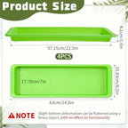 Cinnvoice 4 Pcs 24 x 8 x 1.6 Inch Rectangle Plant Saucer Tray, Green - Image 2