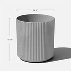 Veradek Round Demi Planter Pots for Indoor/Outdoor Garden Use | Made from Plastic - Concrete Mix with Drainage Holes | Perfect for Small to Large Succulent Plants, Flowers, Modern Interior Plants - Image 3