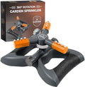 Joeys Garden Rotating Lawn Sprinkler for Yard & Kids, 360° Coverage, Orange by Joeys+Garden