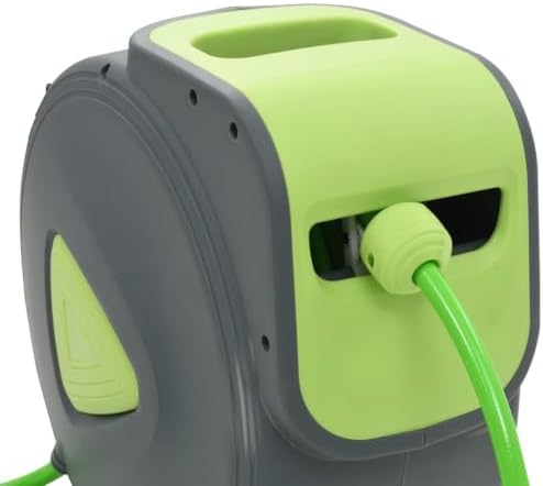 Wall Mounted Retractable Water Hose Reel with 98.4' Hose and Spray Nozzle - Image 4