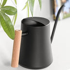 Zerodis Retro Watering Can,Long Spout Stainless Steel Watering Can Pot Plant Watering Can with Wooden Handle for Precise Watering Small Plant Garden Indoor Outdoor Use (Black) - Image 4