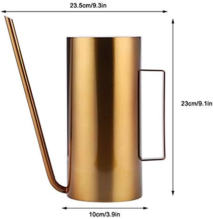 Garden Stainless Steel Long Spout Watering Can Pot, Indoor Plant Watering Can, Flower Plant Irrigation Tool Gold 1.5L - Image 3