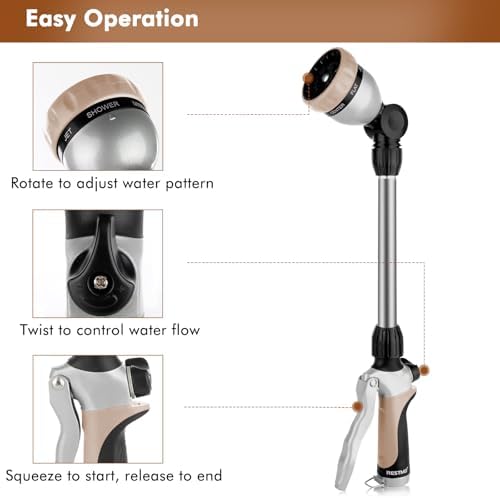 RESTMO Heavy Duty Metal Hose Wand, Watering Wand for Garden Hose - Image 4