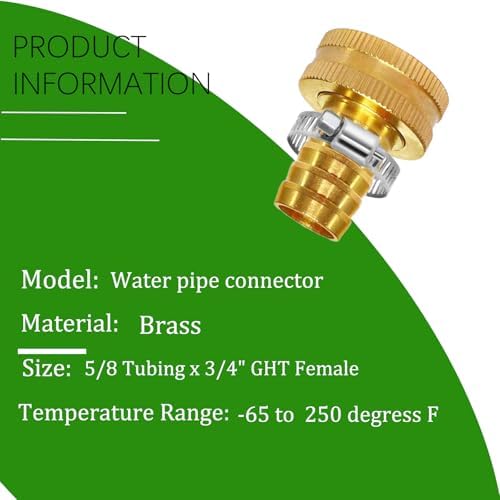 Garden Hose Adapter, 10PCS, 5/8" Drip Irrigation Tubing x 3/4" (F) GHT - Image 3