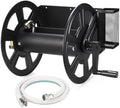 GADFISH Garden Wall Mounted Hose Reel, Metal Hose Reel, Holds 125ft of 5/8-Inch Hose(Not equipped), Equipped with 3.9ft Water Supply Hose and Small Storage Basket, Suitable for Gardens & Yards by GADFISH