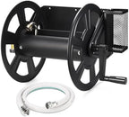 GADFISH Garden Wall Mounted Hose Reel, Metal Hose Reel, Holds 125ft of 5/8-Inch Hose(Not equipped), Equipped with 3.9ft Water Supply Hose and Small Storage Basket, Suitable for Gardens & Yards by GADFISH