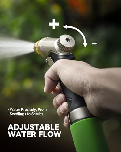RAINPOINT Garden Hose Nozzle, 100% Heavy Duty Metal Hose Sprayer, High Pressure Water Hose Nozzle with Adjustable Spray Patterns and Flow Control for Watering Plants, Car Washing, Pet Washing,L-Brown - Image 6