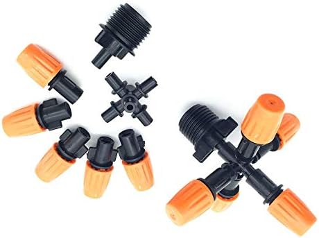 Gardening Irrigation Dripper 10 Pcs 5-Head Micro Irrigation System Fog Mist Cooling Nozzle Garden Greenhouse Adjustable Closable with 1/2 ' Connector - Image 4