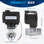 3/4" Motorized Ball Valve - 2 Wire Auto Return Electric Water Valve normally closed with Manual Override, Full Port Automatic Ball Valve, Stainless Steel, 110-230V AC, NSF Certified, IP67 - Image 3