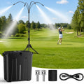 Ausic Portable Misting System with Stand, Water Cooling Misters Set for Outside Patio - 9L Bucket Built-in 10000mAh Battery & PCS Pump & Timer for Outdoor, Canopy, Sport, Golf, Beach, Greenhouse, Camp by Ausic