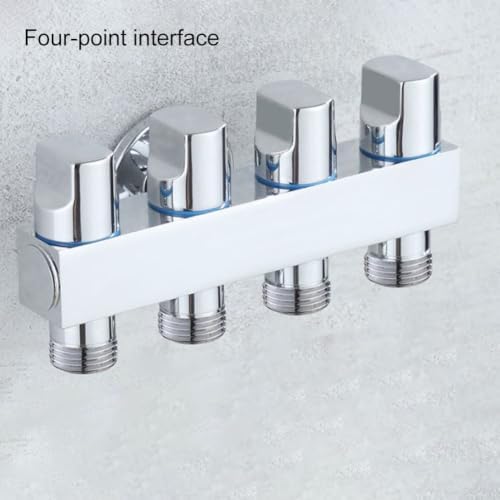 Brass Garden Hose Splitter 4 Outlet - Leak for proof Water Distributor with Flow Control Valves - Outdoor Faucet Manifold for Lawn Watering - 3/4 Inch Connection Black(Silver) - Image 4