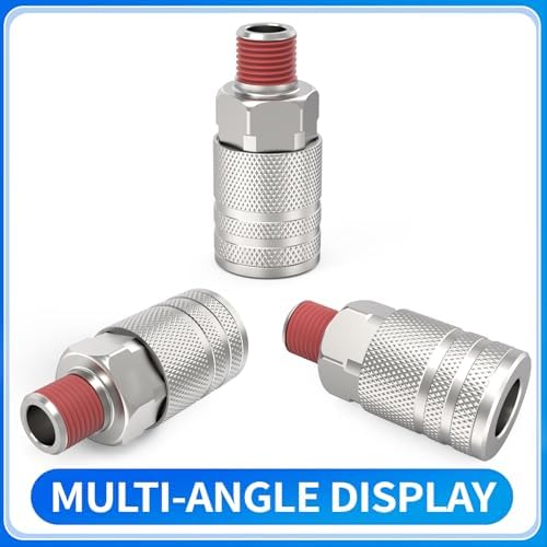 ChillWaves 1/4-Inch Male Industrial Coupler,1/4" NPT Male 4-Ball Quick Connect Air Coupler Air Hose Fittings(12-PACK) - Image 3